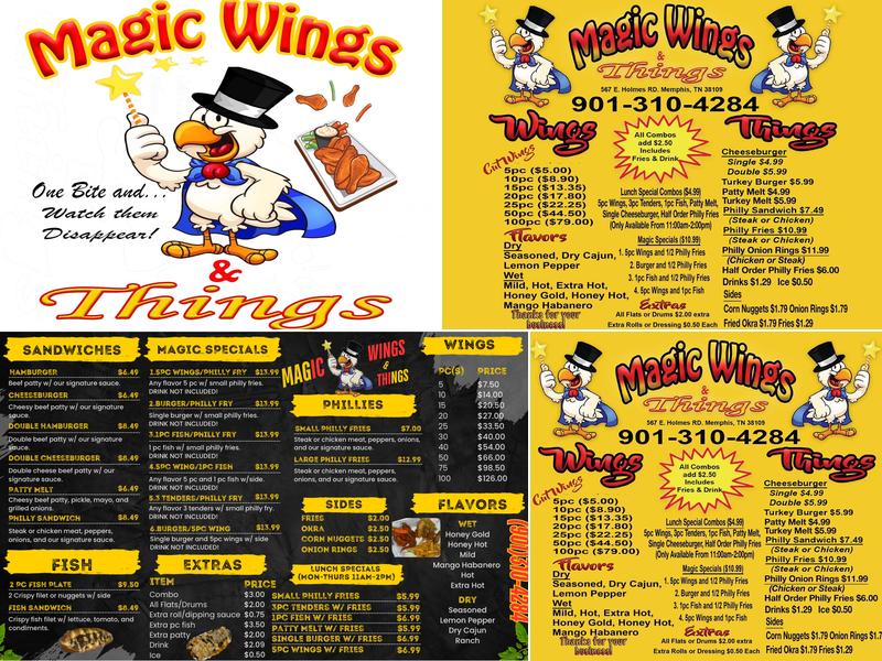 magic wings and things Menu