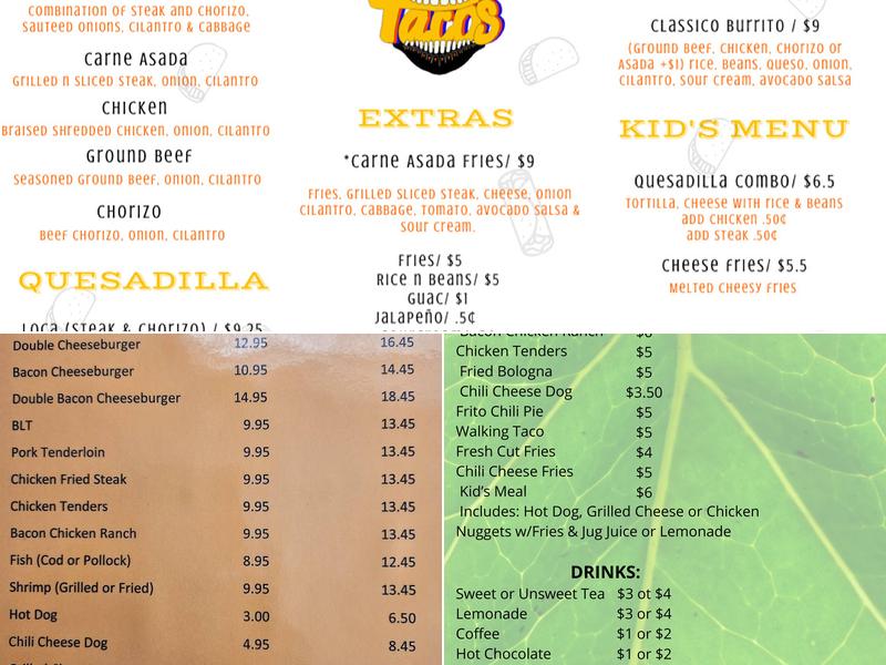 Snack Shack & Grill Menu