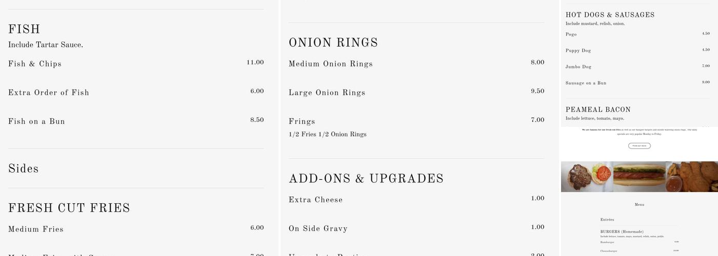 Captain Jack's Chip Truck Menu