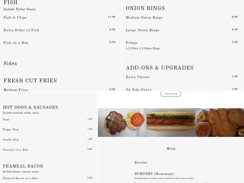 Captain Jack's Chip Truck Menu