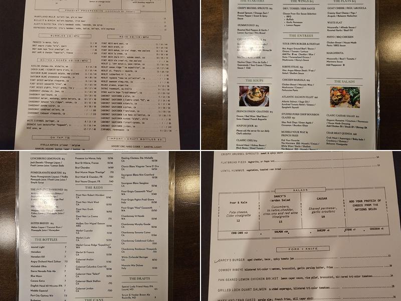 Darcy's Bar + Kitchen Menu