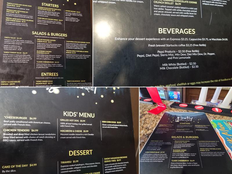 Firefly Bar & Grill Menu