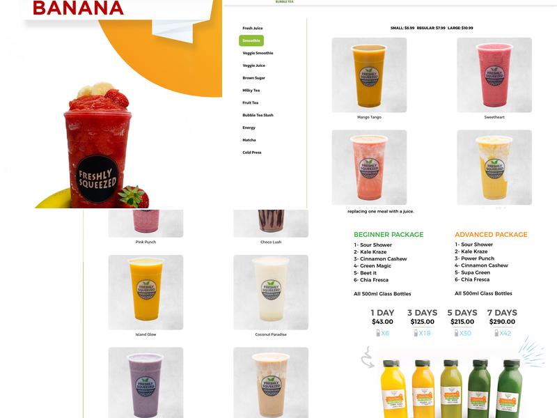 Freshly Squeezed Menu