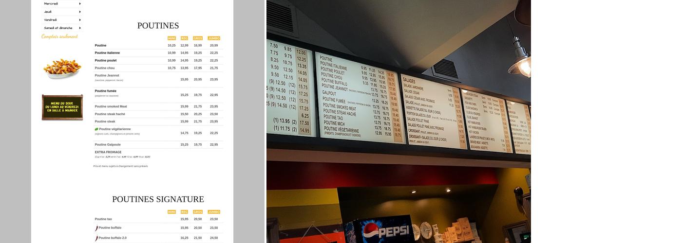 Restaurant Jeannot Menu