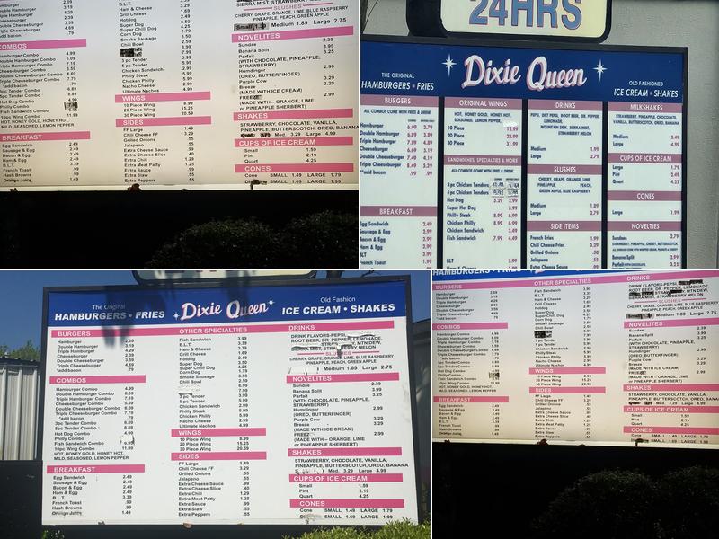 Dixie Queen Menu