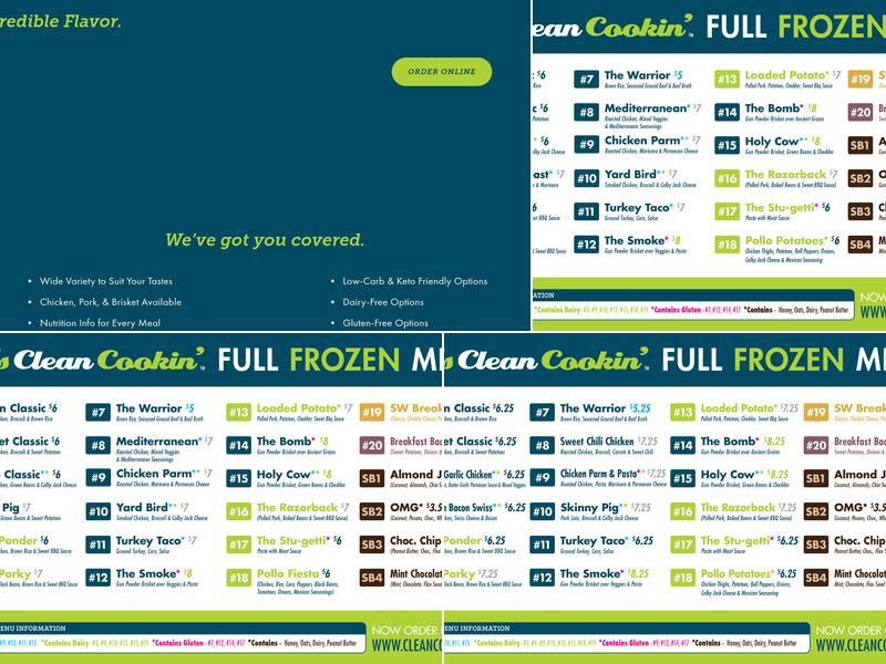 Stu's Clean Cookin' Fayetteville Menu