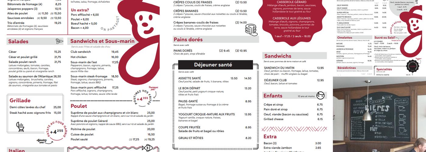 Restaurant Chez Gerard Menu