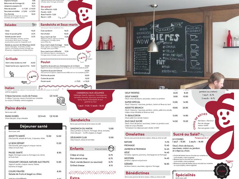 Restaurant Chez Gerard Menu