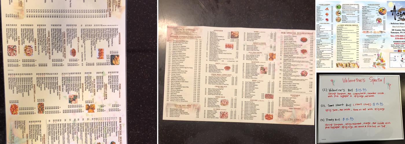 Asia Star Menu