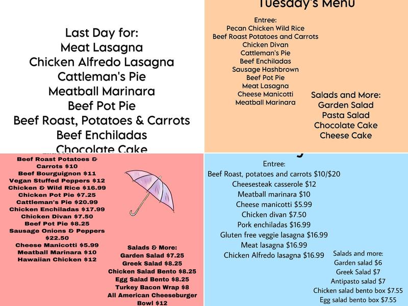 Bean Pod Shoppe Menu