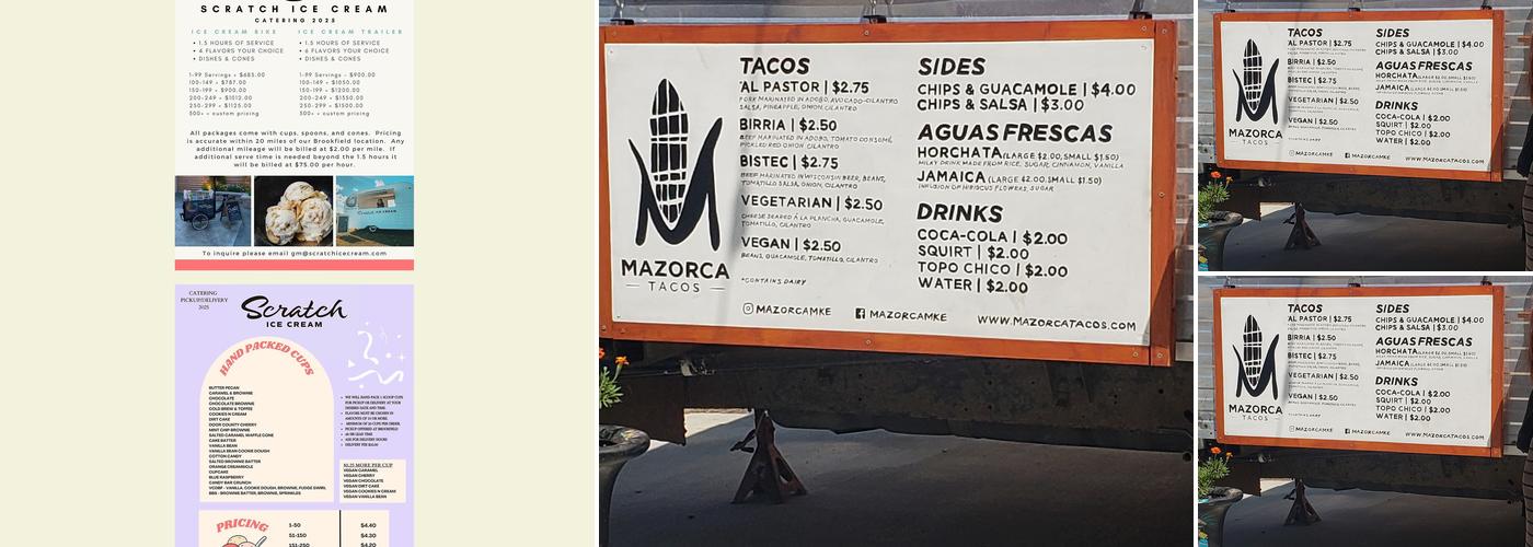 Scratch Ice Cream Menu