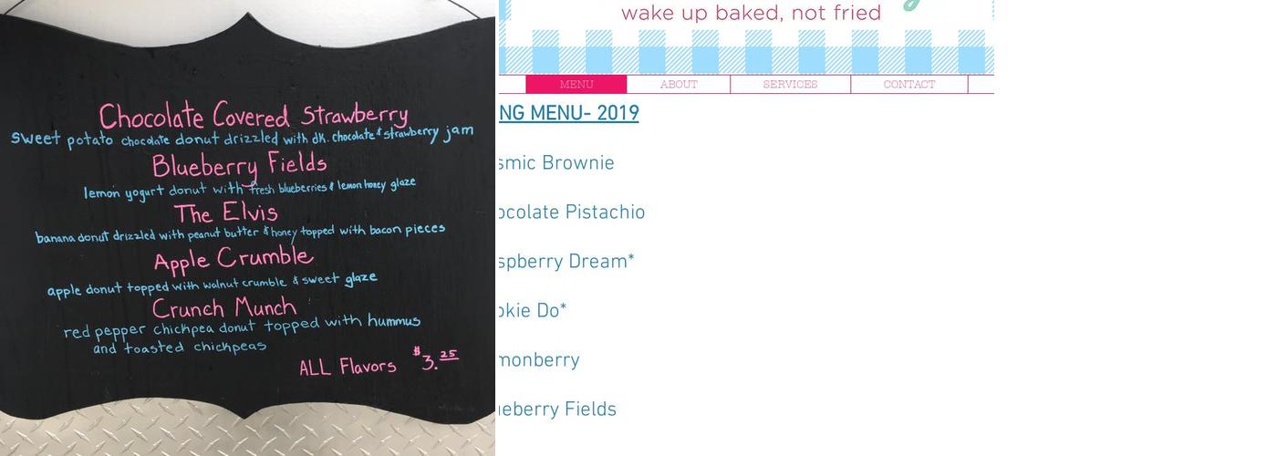 Baker's Wakery Menu