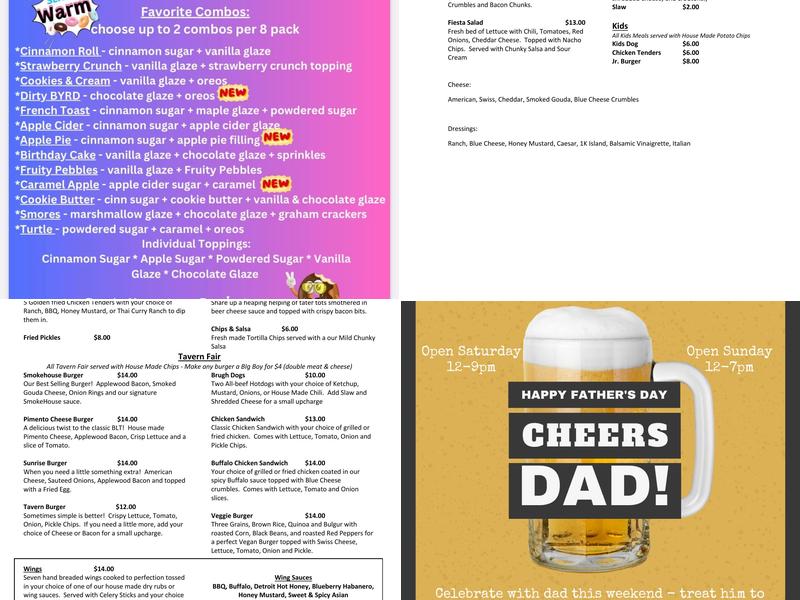 Twin Creeks Brewpub Menu