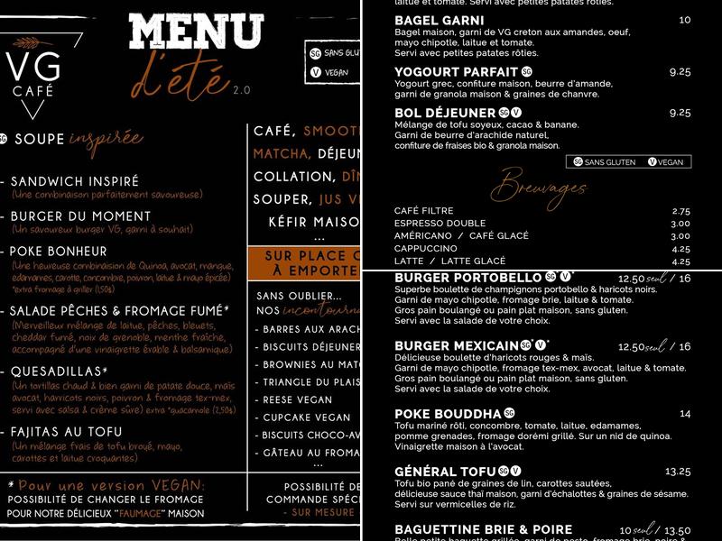 VG Café Menu