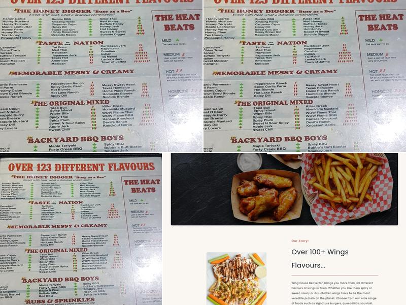 Wing House Beaverton Menu