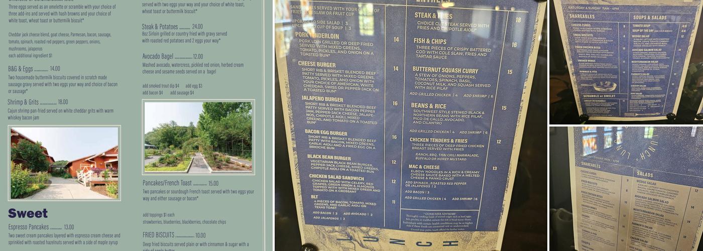 Corncrib Lounge Menu