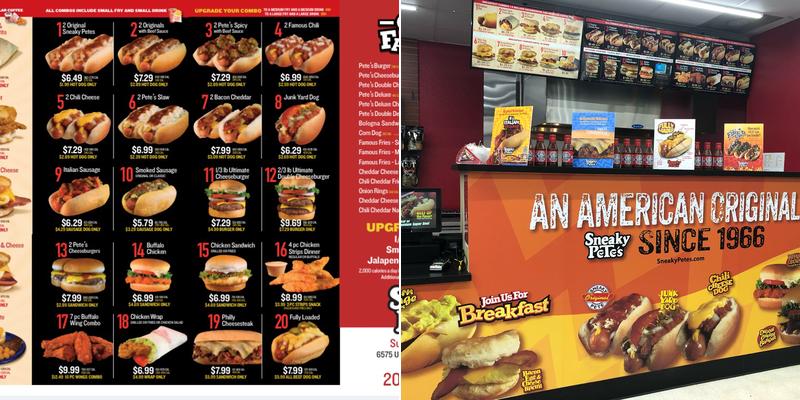 Sneaky Pete's. HotDogs & Hamburgers Breakfast, Lunch & Dinner Menu