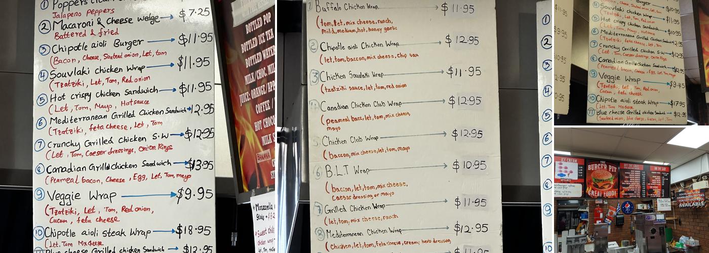 Burger Pit Menu
