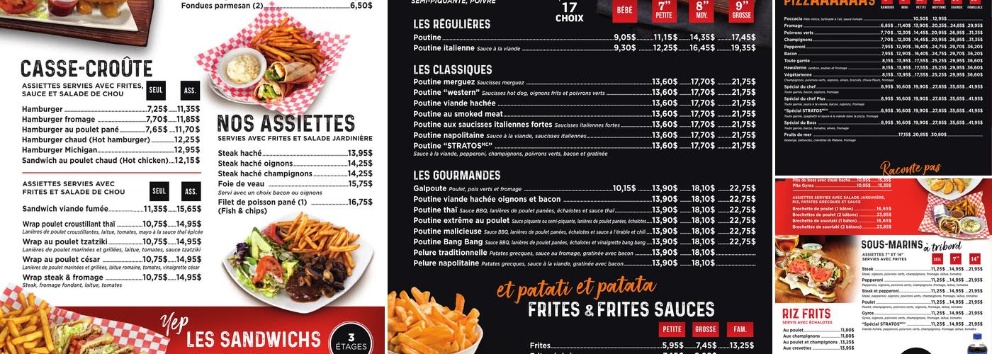 Stratos Pizzeria Menu