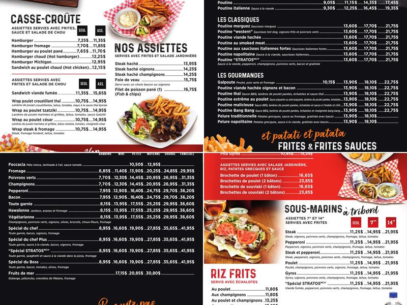 Stratos Pizzeria Menu
