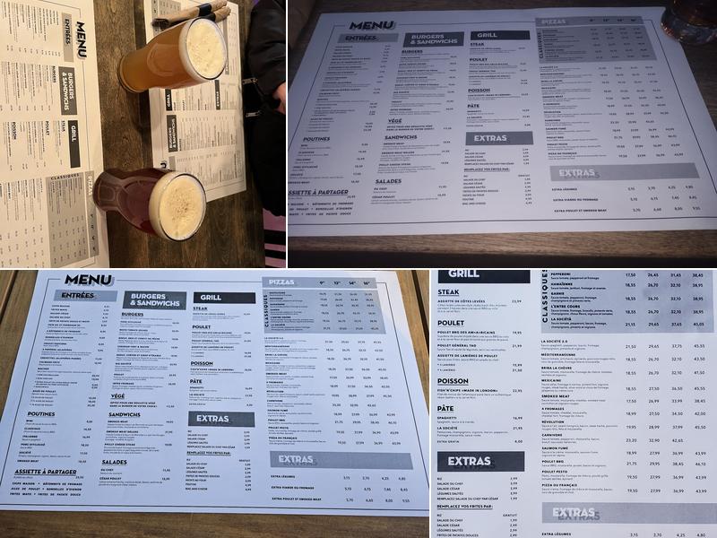 La Société - Microbrasserie & resto Menu