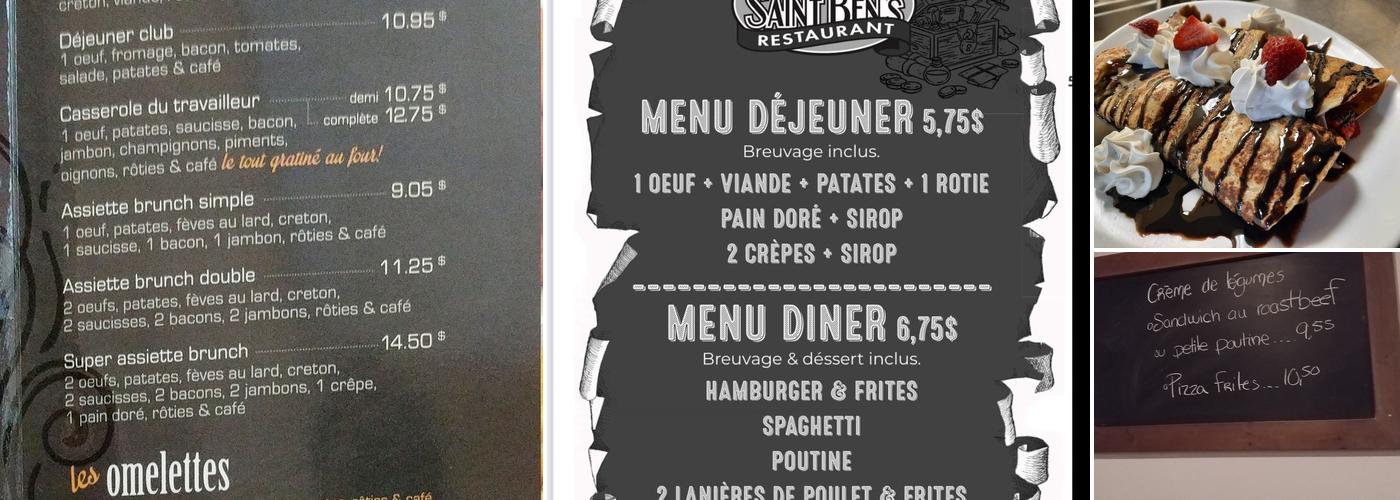 Le Saint Ben's Menu