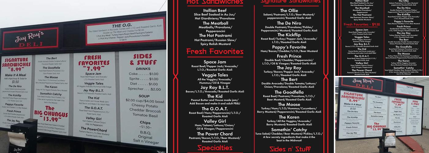 Jay Ray's Menu