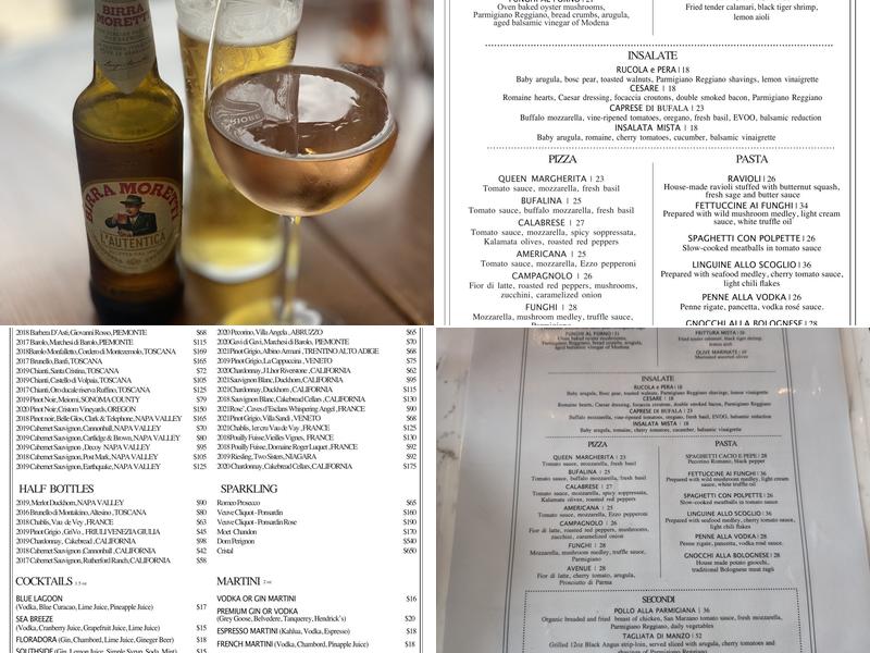 Avenue Friday Harbour Menu