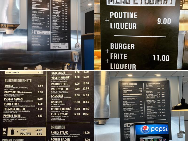 Pomme frite Burger Gourmet Menu