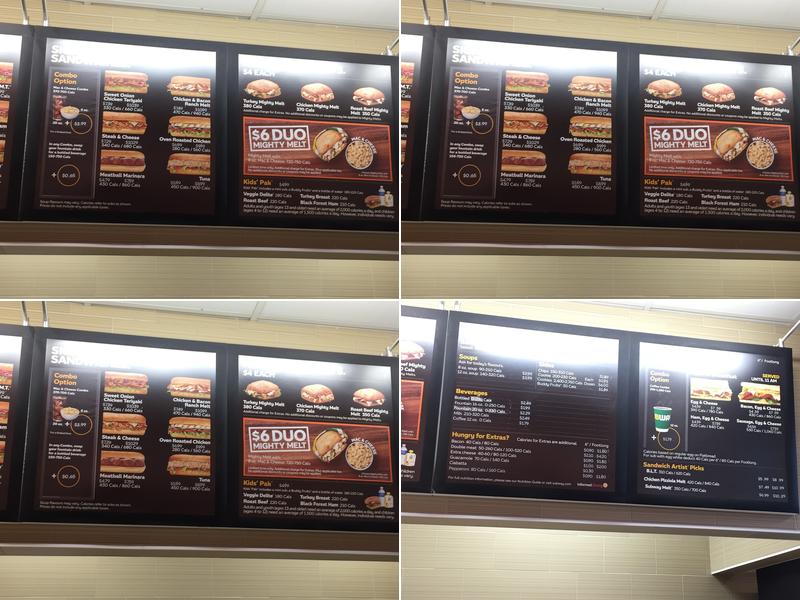 Subway Menu