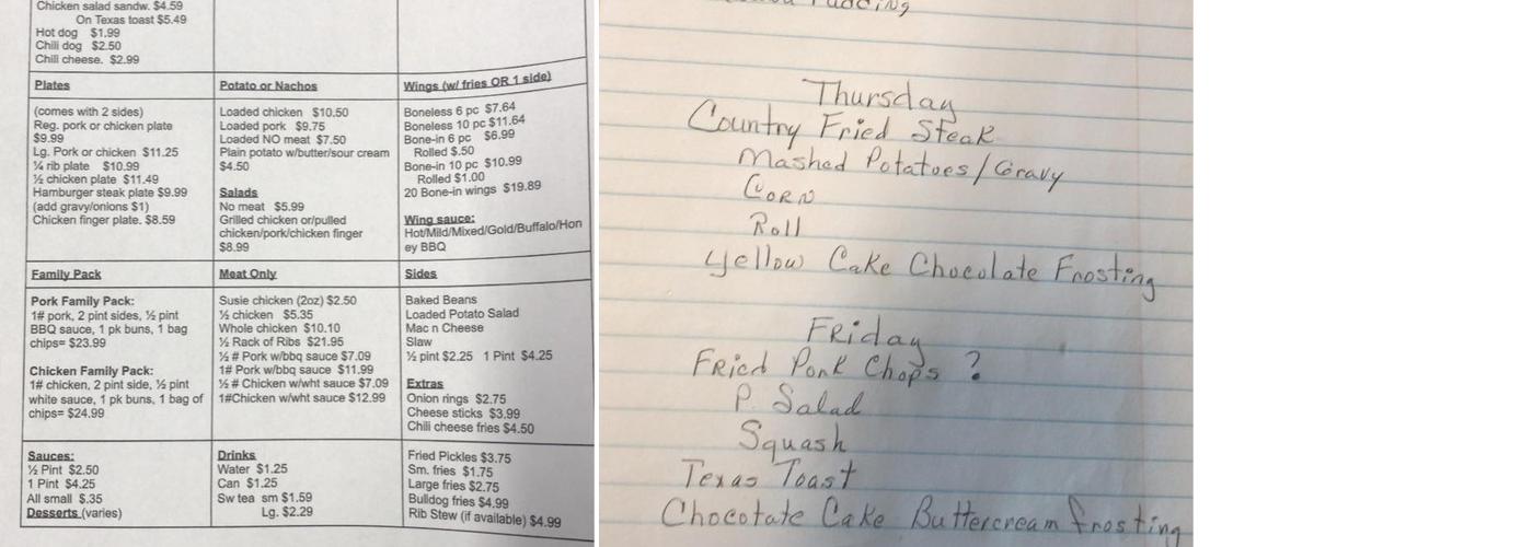 Poppys Smokehouse BBQ Menu