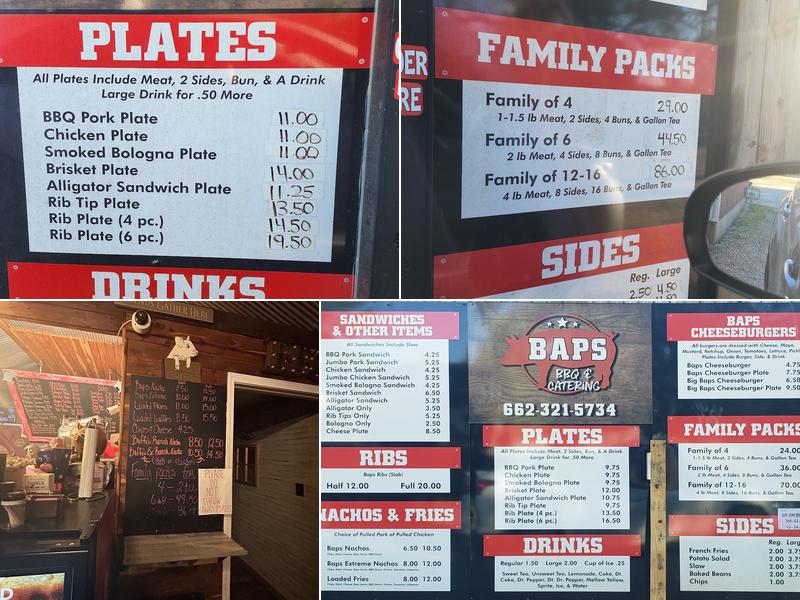 Baps BBQ Menu