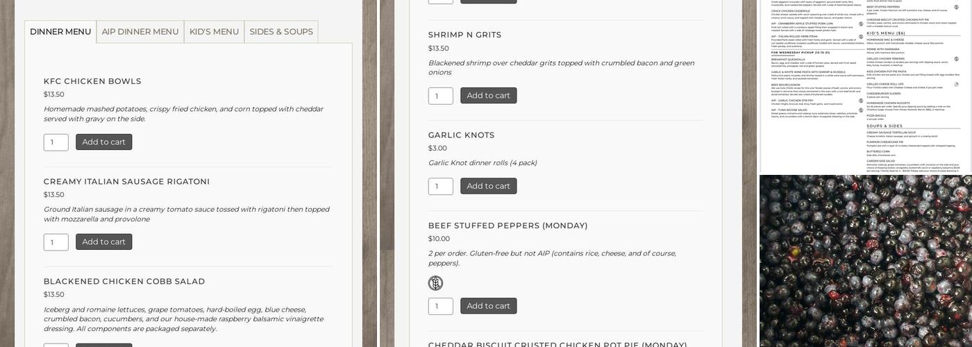 ParTake Kitchen Menu