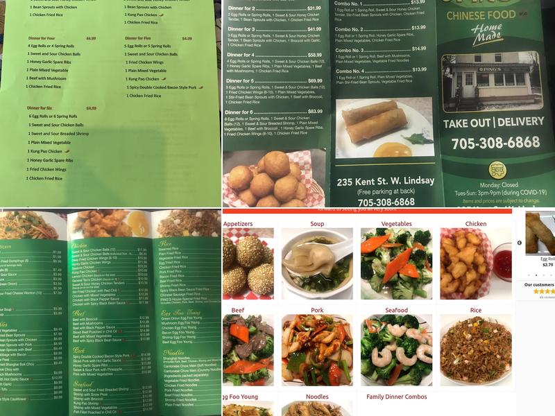 PING'S Home Made Chinese Food Menu