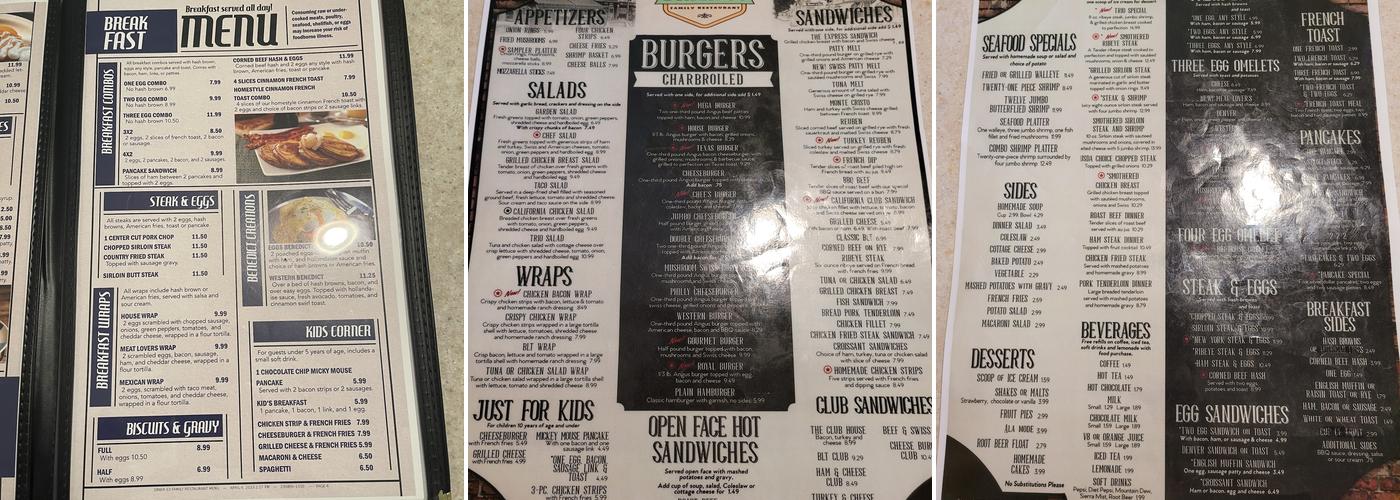 Diner 63 Menu