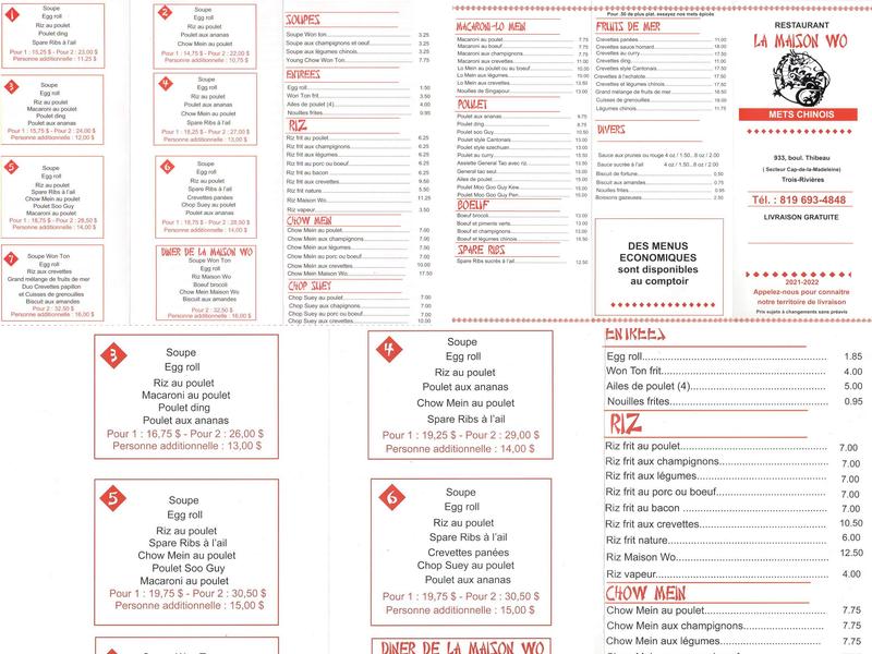 Maison Wo Menu