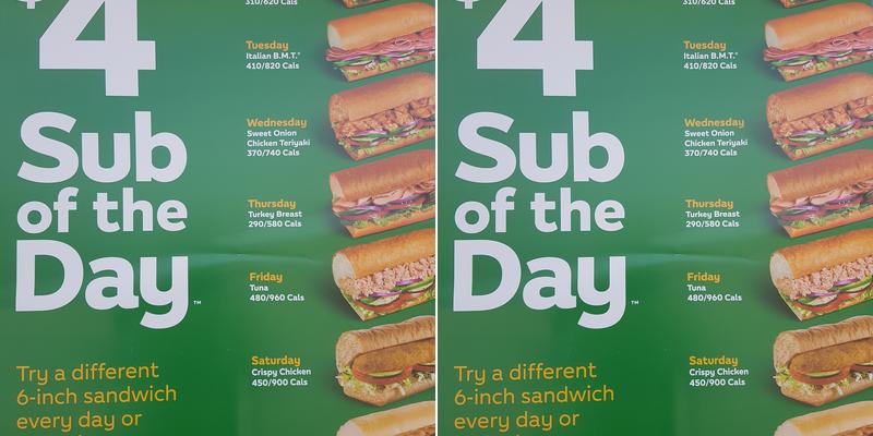 Subway Menu