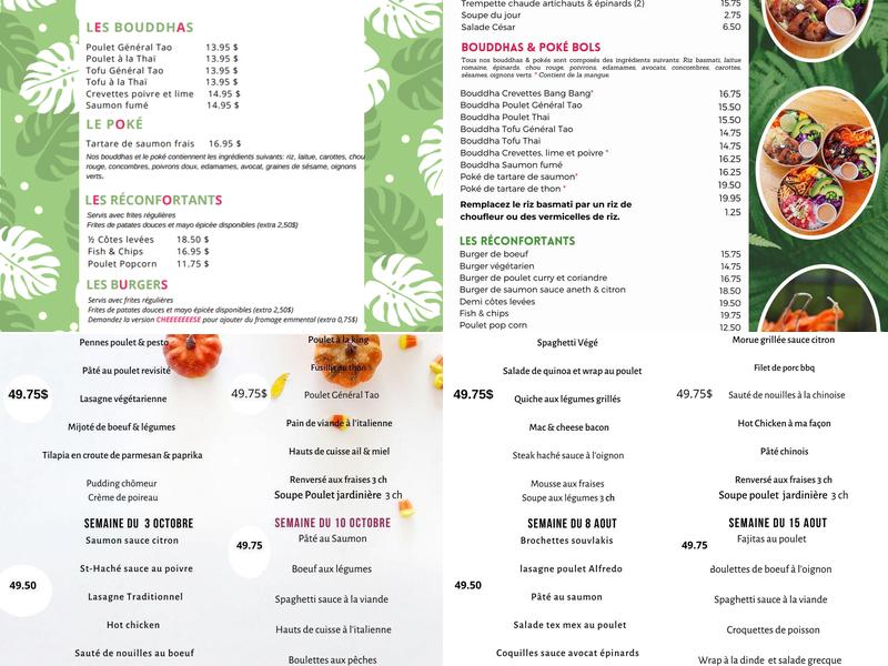 des Menus Plaisirs Menu