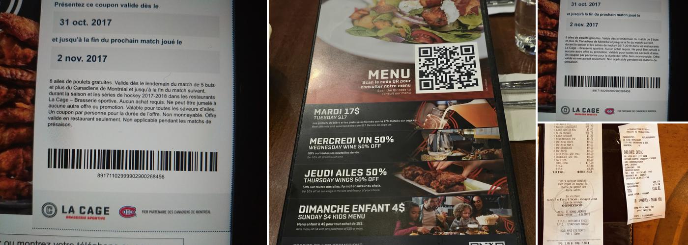 La Cage Menu
