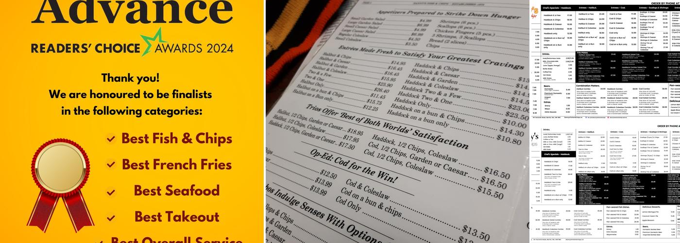 Danny's Fish and Chips Menu