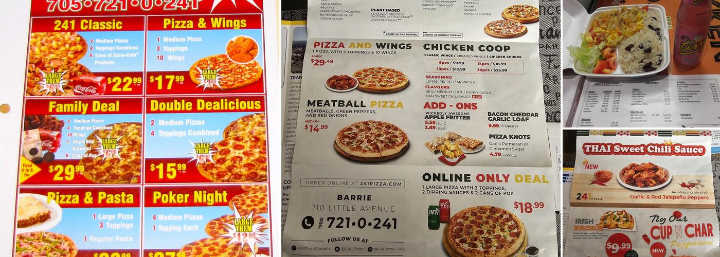 241 Pizza Menu