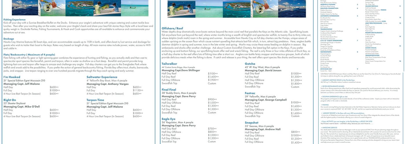Hawks Cay Marketplace Menu