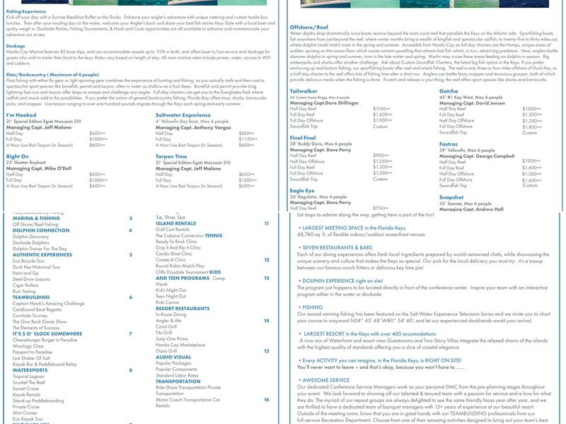 Hawks Cay Marketplace Menu