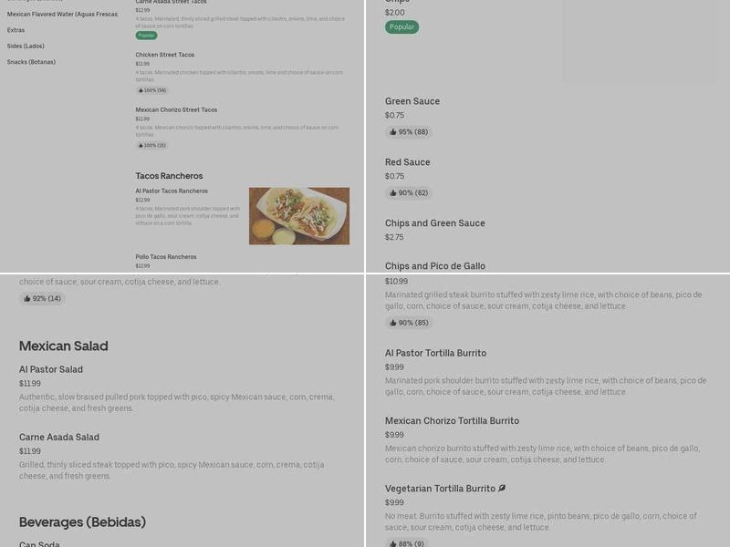 Mama Mía Mexican Grill Menu