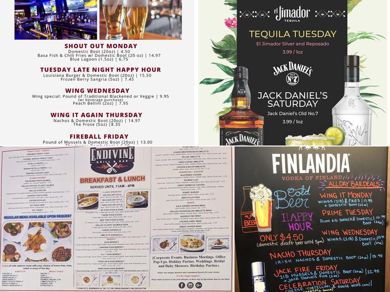 Endivine Grill & Bar Menu