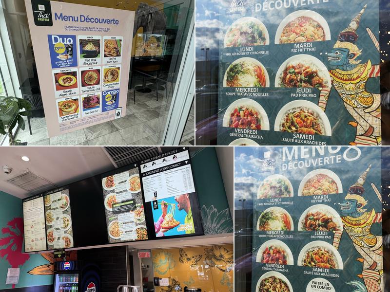 Thai Express Restaurant Trois-Rivières Menu