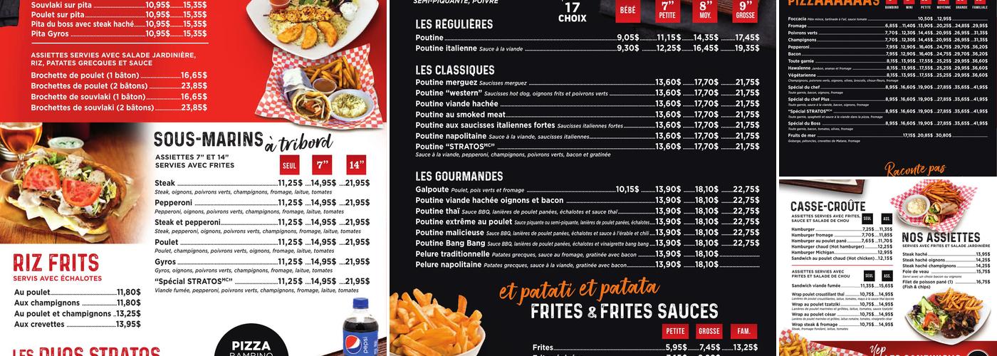 Stratos Pizzeria Menu