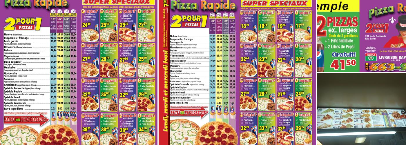 Pizza Rapide Menu