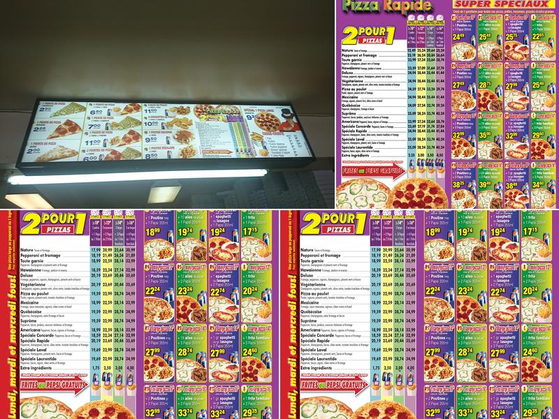 Pizza Rapide Menu