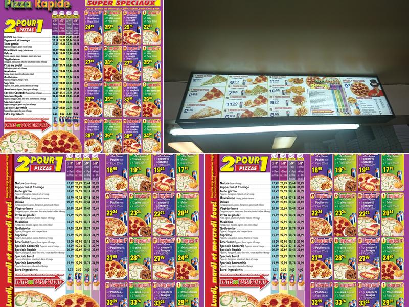 Pizza Rapide Menu